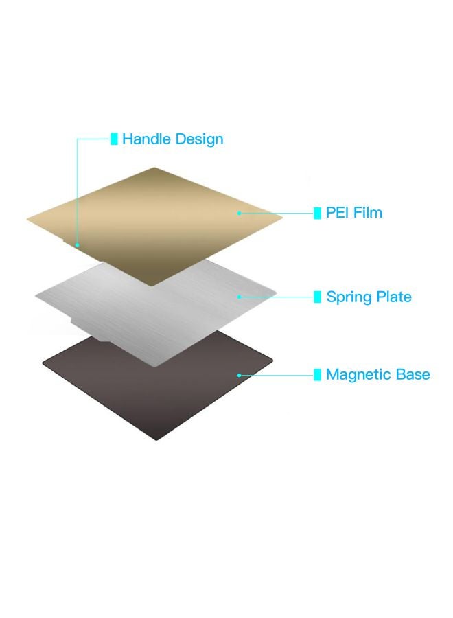 أيبيسي لوح من فولاذ النوابض مغطى بمادة البولي إيثرميد pei للطابعة ثلاثية الأبعاد أصفر - Image 3