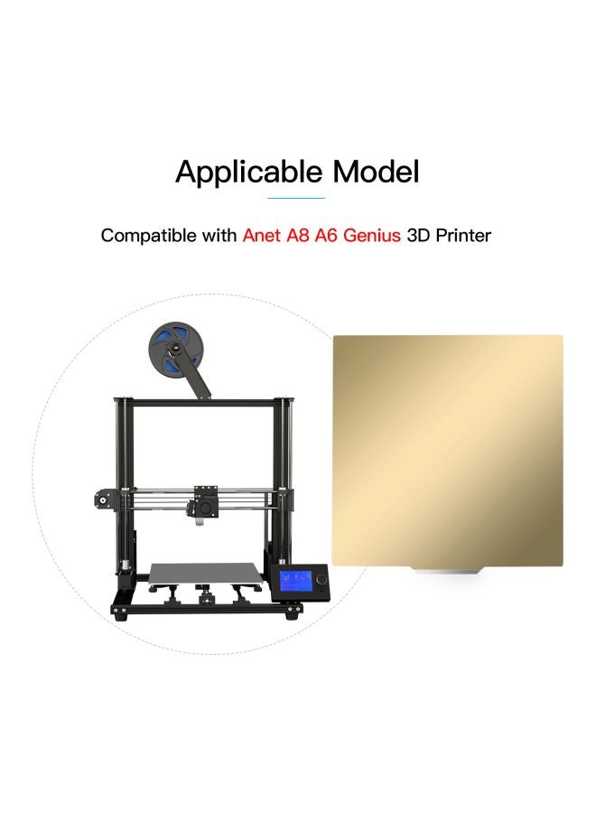 أيبيسي لوح من فولاذ النوابض مغطى بمادة البولي إيثرميد pei للطابعة ثلاثية الأبعاد أصفر - Image 4