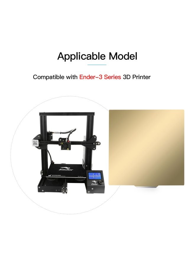 أيبيسي لوح من فولاذ النوابض مغطى بمادة البولي إيثرميد pei للطابعة ثلاثية الأبعاد أصفر - Image 3