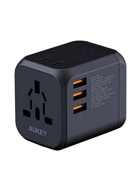 Union One 30W PD Travel Adapter Type-C PD + 3 USB-A PA-TA04 Black