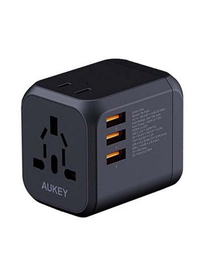 Aukey - Union One 30W PD Travel Adapter Type-C PD + 3 USB-A PA-TA04 Black - Image 1