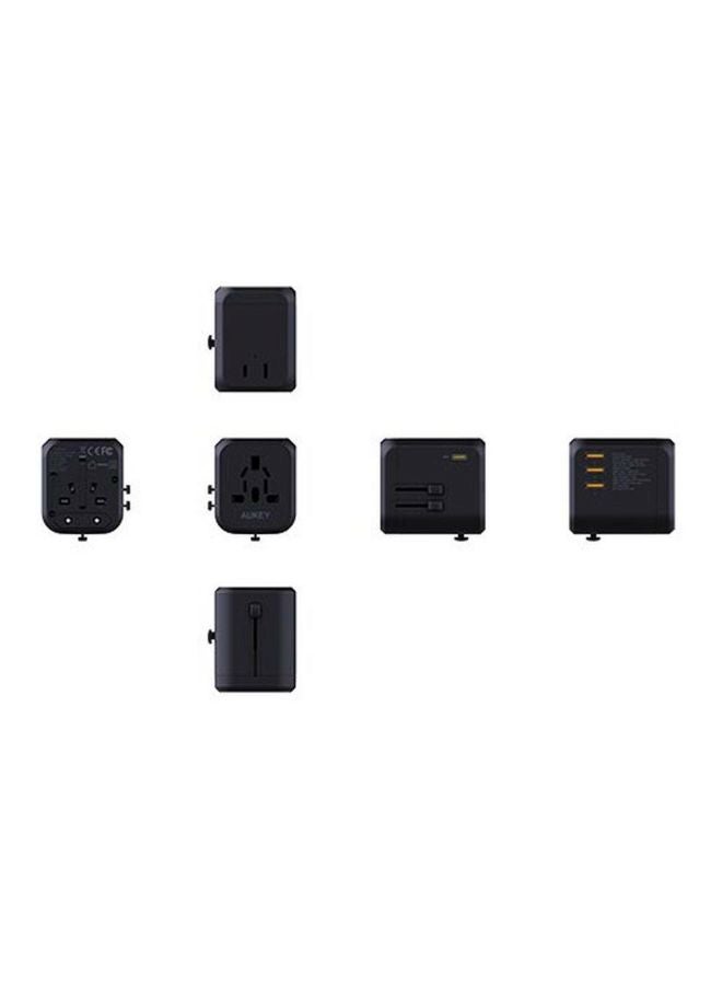 Aukey - Union One 30W PD Travel Adapter Type-C PD + 3 USB-A PA-TA04 Black - Image 1