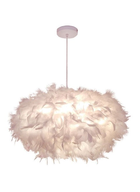 Handmade Feather Ceiling Light Pink 140x45cm