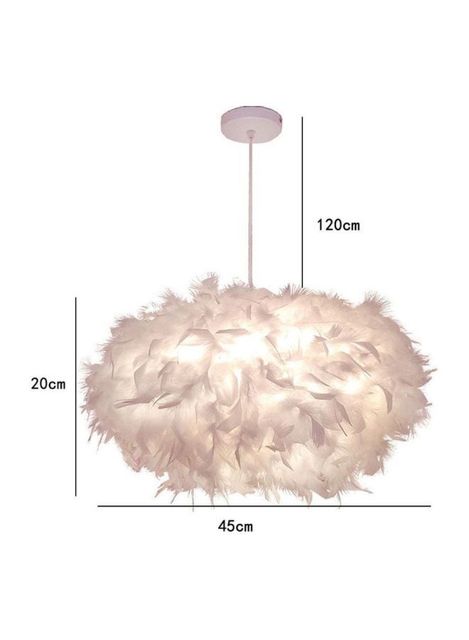 East Lady Handmade Feather Ceiling Light Pink 140x45cm - Image 2