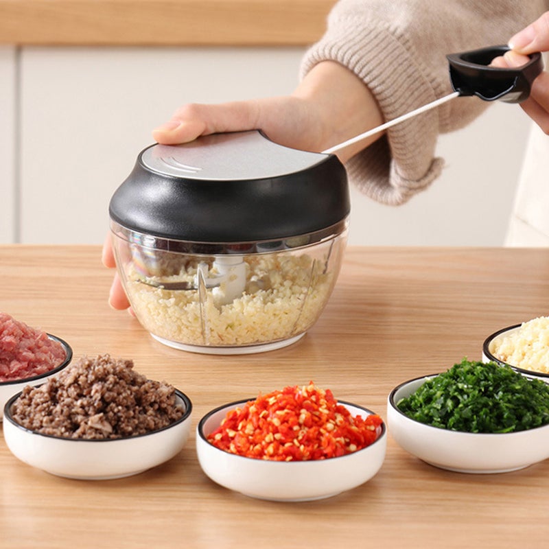 Generic - Hand Pull String Manual Food Vegetable Chopper Rose 15*8.5*14cm - Image 1