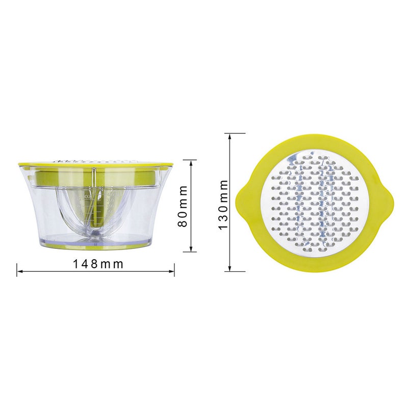 Generic - 14-Ounce  Manual Hand Squeezer Juicer With Built-in Measuring Cup And Grater Green 14*9*14cm - Image 1