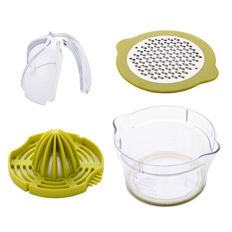 Generic - 14-Ounce  Manual Hand Squeezer Juicer With Built-in Measuring Cup And Grater Green 14*9*14cm - Image 1