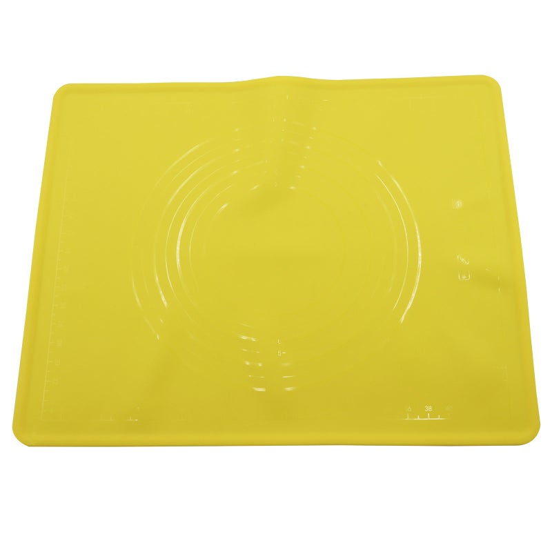 Non stick Reusable Silicone Baking Mat Dough Pad With Measurement Yellow 40*2*2cm - Image 1