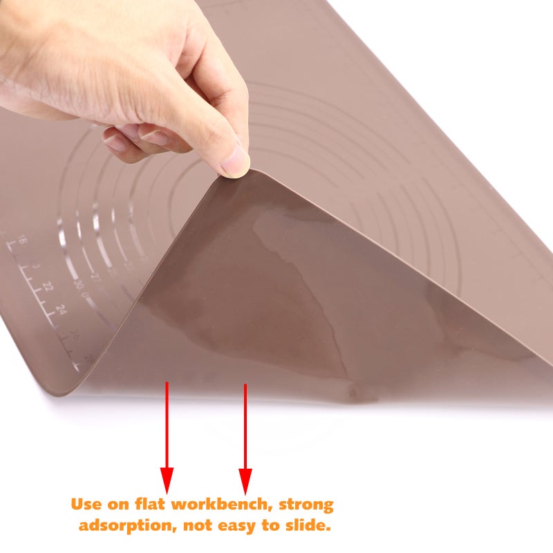 Non stick Reusable Silicone Baking Mat Dough Pad With Measurement Yellow 40*2*2cm - Image 5
