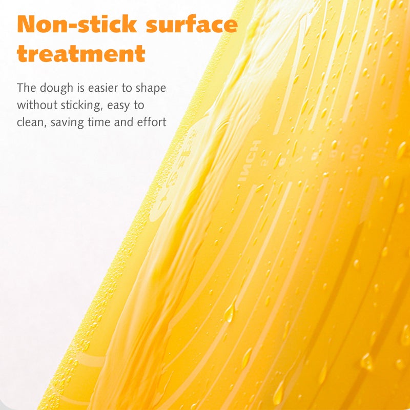 Non stick Reusable Silicone Baking Mat Dough Pad With Measurement Yellow 40*2*2cm - Image 4