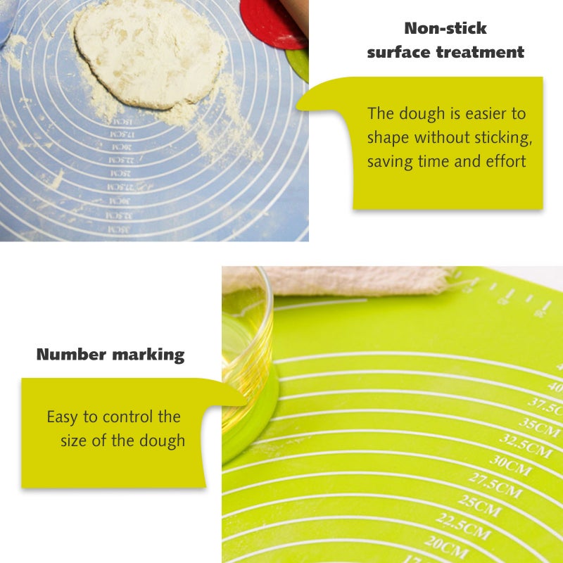 Non stick Reusable Silicone Baking Mat Dough Pad With Measurement Pink 40*1.5*1.5cm - Image 2