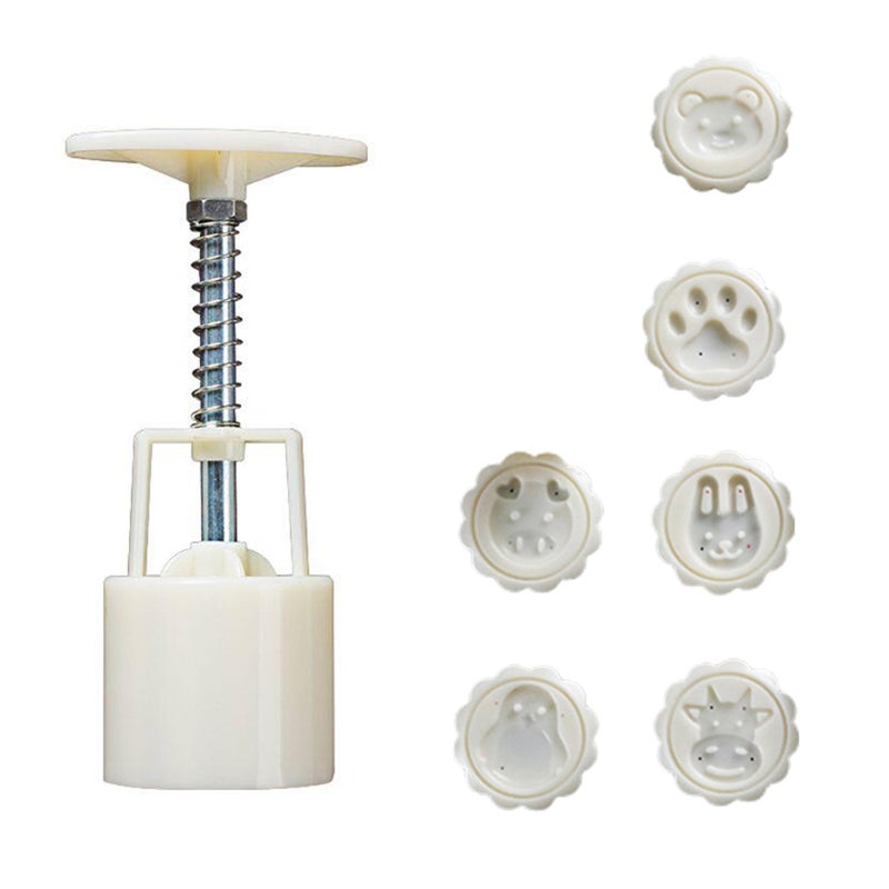 Domestic Use Hand Pressure Type Non-Stick Eco-Friendly ABS Mooncake Making Mould White 14*5*5cm - Image 1
