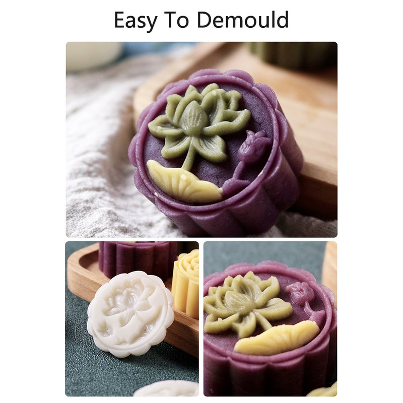Domestic Use Hand Pressure Type Non-Stick Eco-Friendly ABS Mooncake Making Mould White 14*5*5cm - Image 5