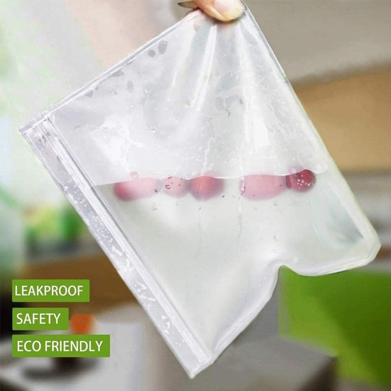 10 Packs Leakproof Eco-friendly Reusable PEVA Food Storage Bags white 29*2*21.5cm  - Image 4