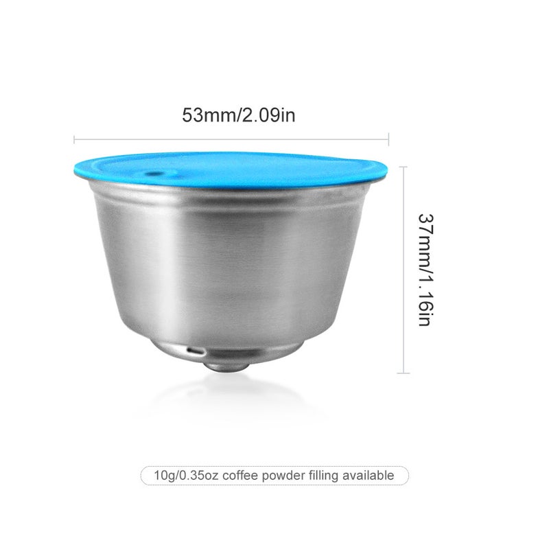 Generic - Stainless Steel Refillable Coffee Capsules Cup 0.35oz Capacity For Dolce Gusto EDG466/EDG606/EDG305/Mini Me EDG626 Silver 10*5.5*5.5cm - Image 1