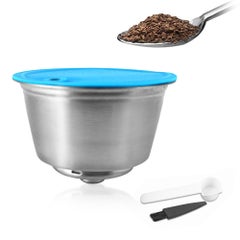 Stainless Steel Refillable Coffee Capsules Cup 0.35oz Capacity For Dolce Gusto EDG466/EDG606/EDG305/Mini Me EDG626 Silver 10*5.5*5.5cm