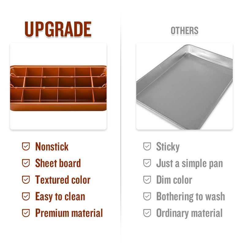 صينية قوالب خبز الكيك والبراوني بقاعدة مربعة سريعة الفك ومانعة للالتصاق أحمر برغندي 31*4*19.5سم - Image 2