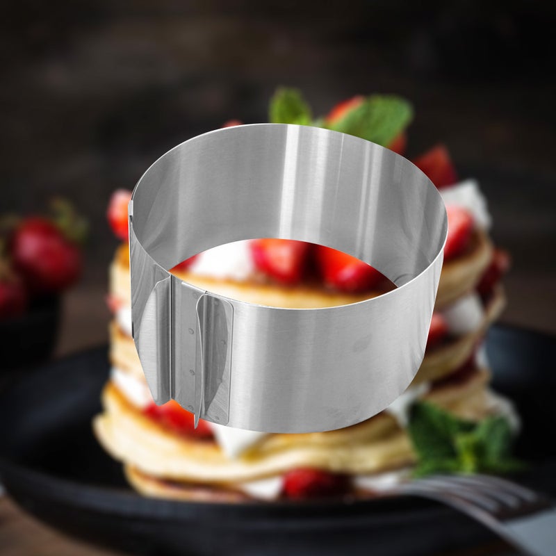 Generic - Retractable Stainless Steel Circle Cake Ring Mould Silver 17*9*16.5cm - Image 1