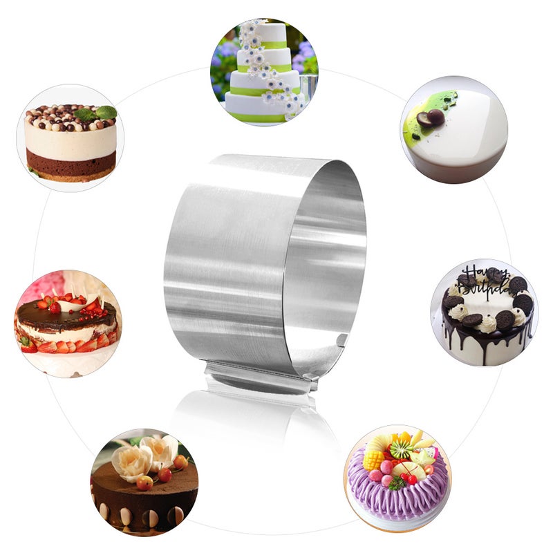 Generic - Retractable Stainless Steel Circle Cake Ring Mould Silver 17*9*16.5cm - Image 1