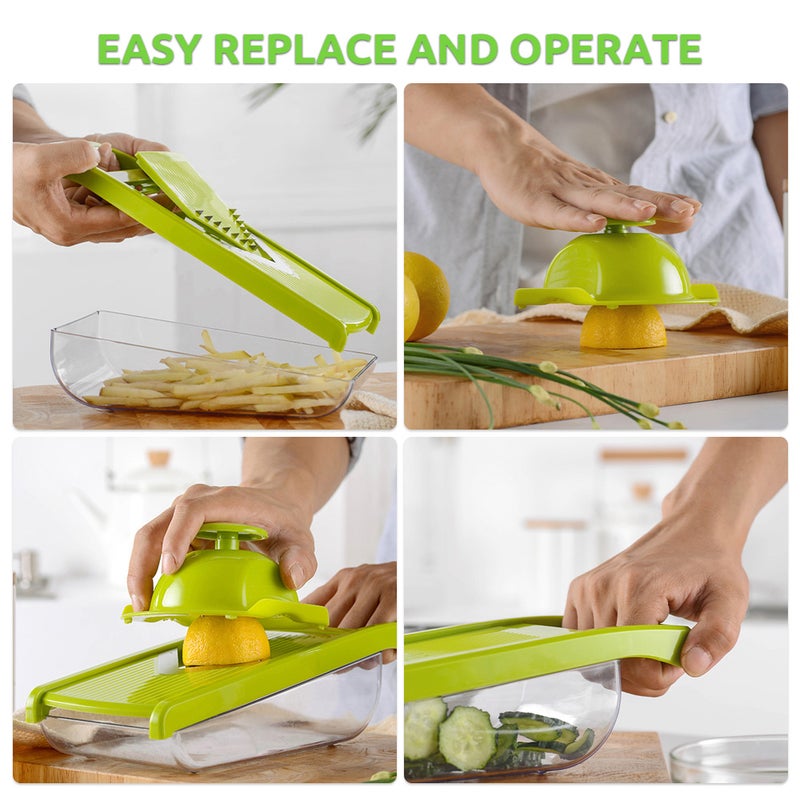 Generic - Multi Vegetable Manual Chopping Cutter Machine Green - Image 1