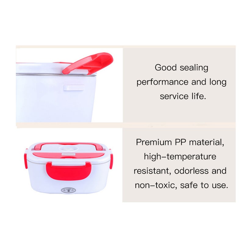 Multi-functional Portable Car Plug Electric Heating Lunch Box With Removable Container Green 24.5*11*17.5cm - Image 3
