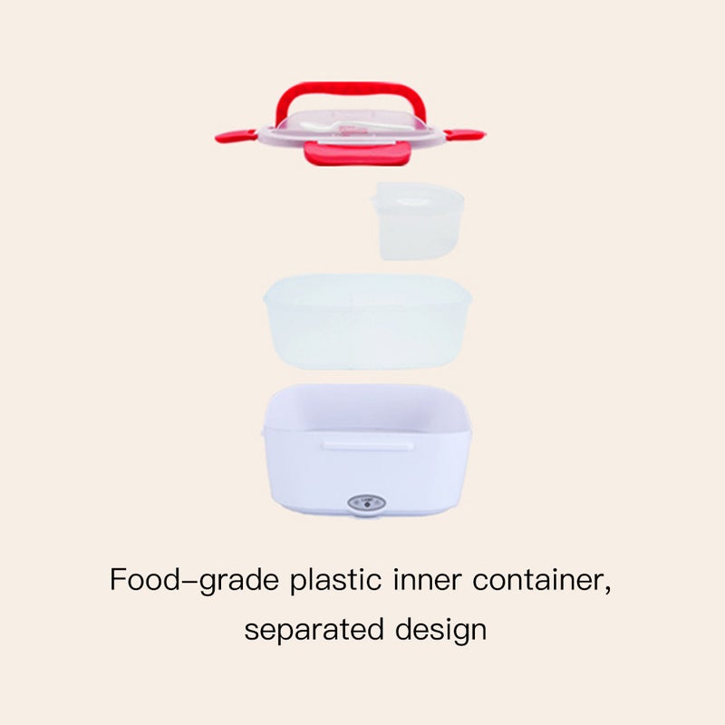 Multi-functional Portable Car Plug Electric Heating Lunch Box With Removable Container Green 24.5*11*17.5cm - Image 5