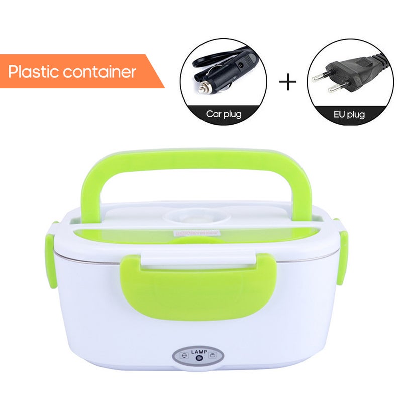 Multi-functional Portable Electric Heating Lunch Box With Removable Stainless Steel Container Green 23.8*10.8*17cm - Image 1