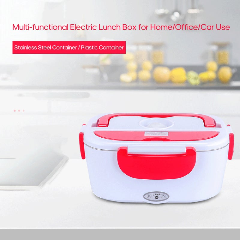 Multi-functional Portable Electric Heating Lunch Box With Removable Stainless Steel Container Green 23.8*10.8*17cm - Image 2