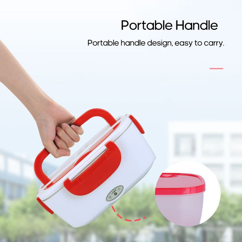 Multi-functional Portable Electric Heating Lunch Box With Removable Stainless Steel Container Blue 23.8*10.8*17cm