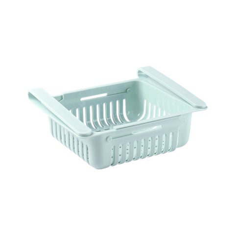 0.43 Inch Retractable Fridge Organizer Pull Out Drawer Clip On Under Shelf Basket Multicolour 20*8*16cm
