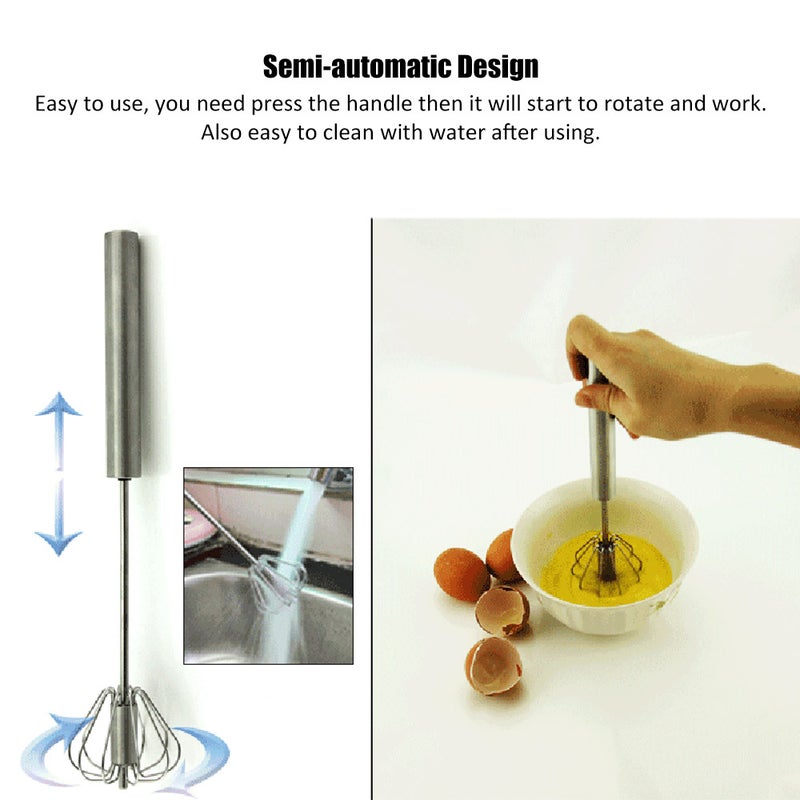 أداة خلط نصف أوتوماتيكية لخفق البيض من الستانلس ستيل متعدد الألوان 26*6*6سم - Image 5