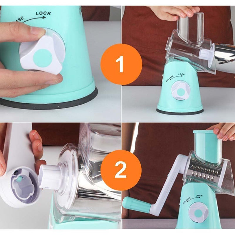 Multi-functional Vegetable Cutter Manual Roller Type Shredder Kitchen Cooing Tool multicolour 28*13.5*16.5cm