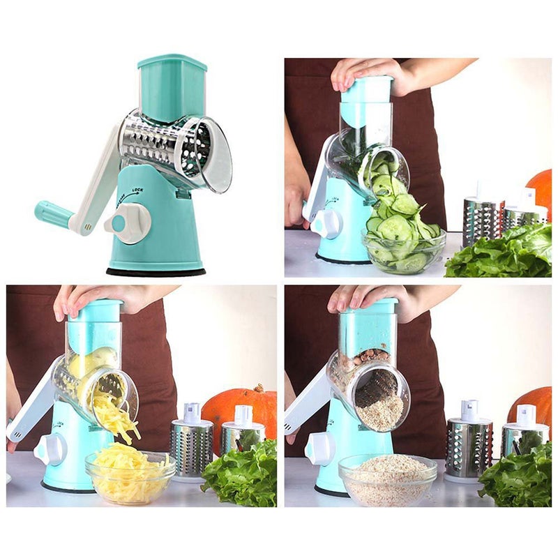 Multi-functional Vegetable Cutter Manual Roller Type Shredder Kitchen Cooing Tool multicolour 28*13.5*16.5cm