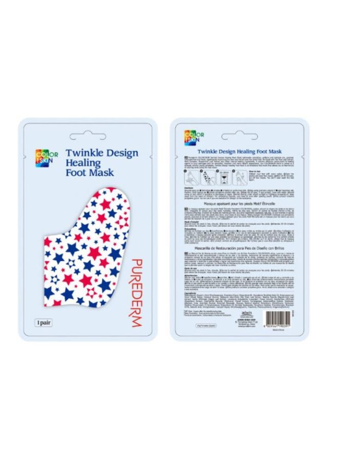 بيور ديرم ماسك علاجي للقدم Twinkle Design أبيض/أزرق/أحمر - Image 2