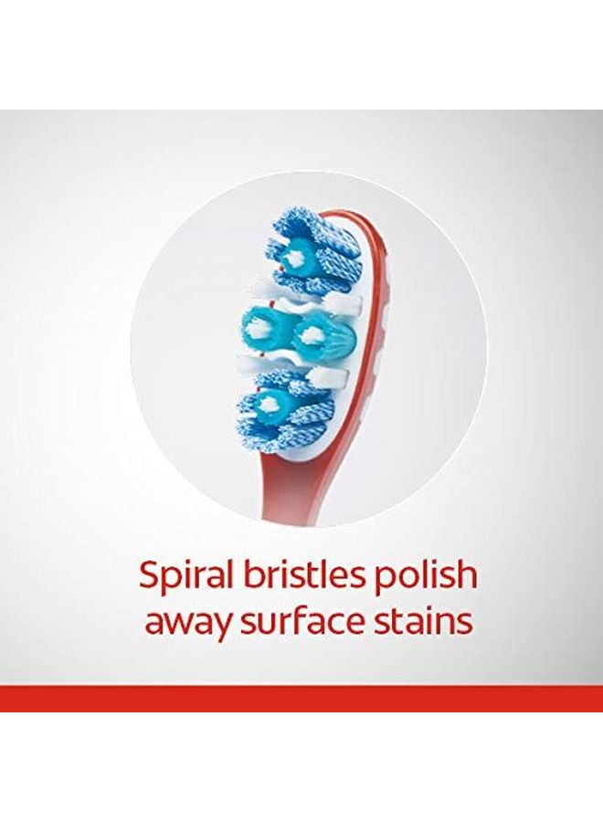 كولجيت عبوة فرش أسنان أوبتك وايت الناعمة مكونة من قطعتين أحمر/ أزرق/ أبيض - Image 2