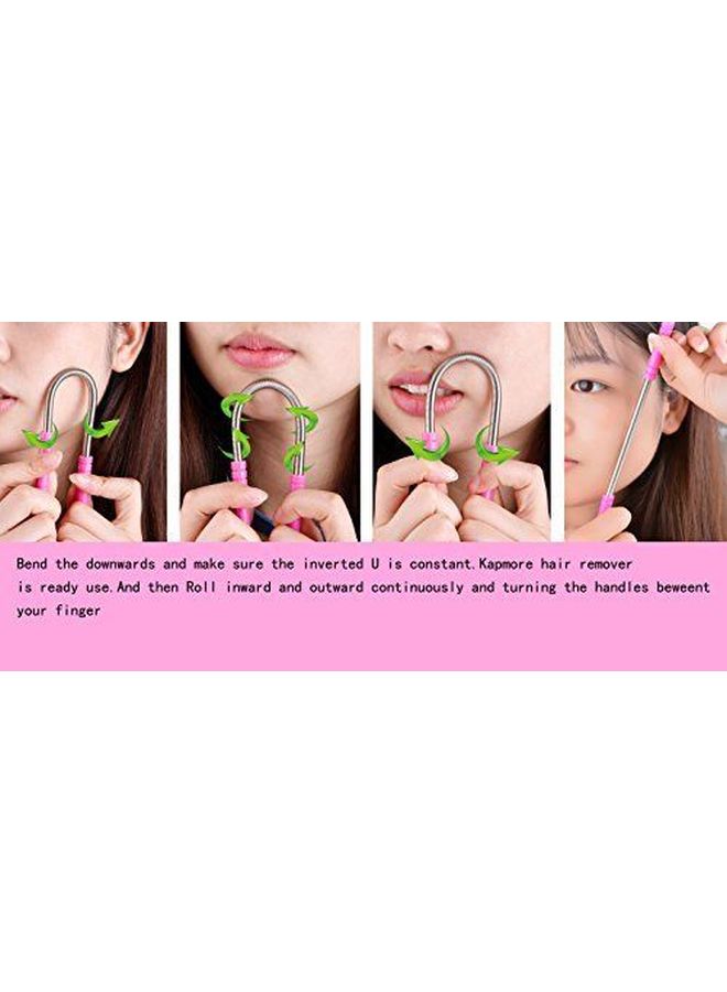 FASHION Facial Hair Removal Micro Spring Epilator Pink/Silver 19x1x0.50cm - Image 3
