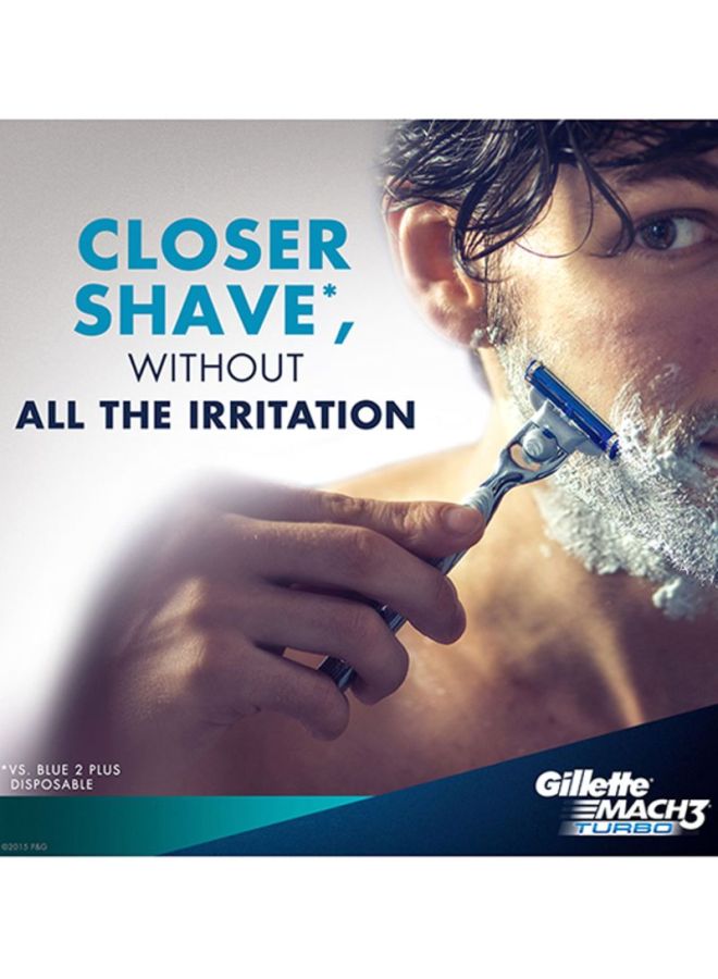 MACH3 Turbo 4-Blades Razor Grey/Silver/Blue