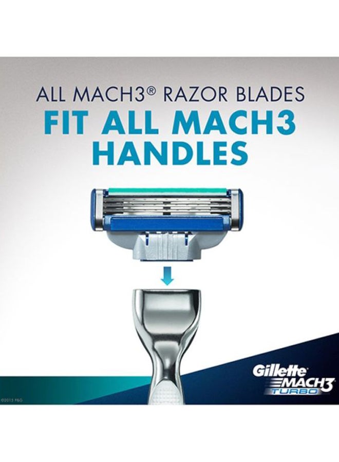 MACH3 Turbo 4-Blades Razor Grey/Silver/Blue