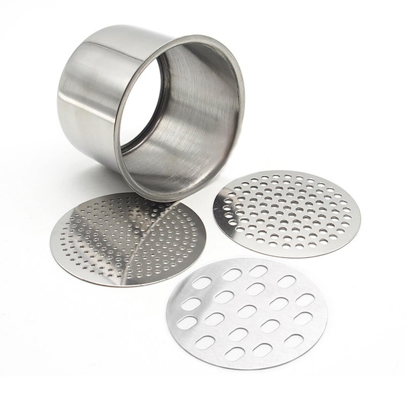 هراسة بطاطس يدويةٌ من الستانلس ستيل مع ثلاثة أقراص قابلة للتبديل فضي 29سم - Image 5