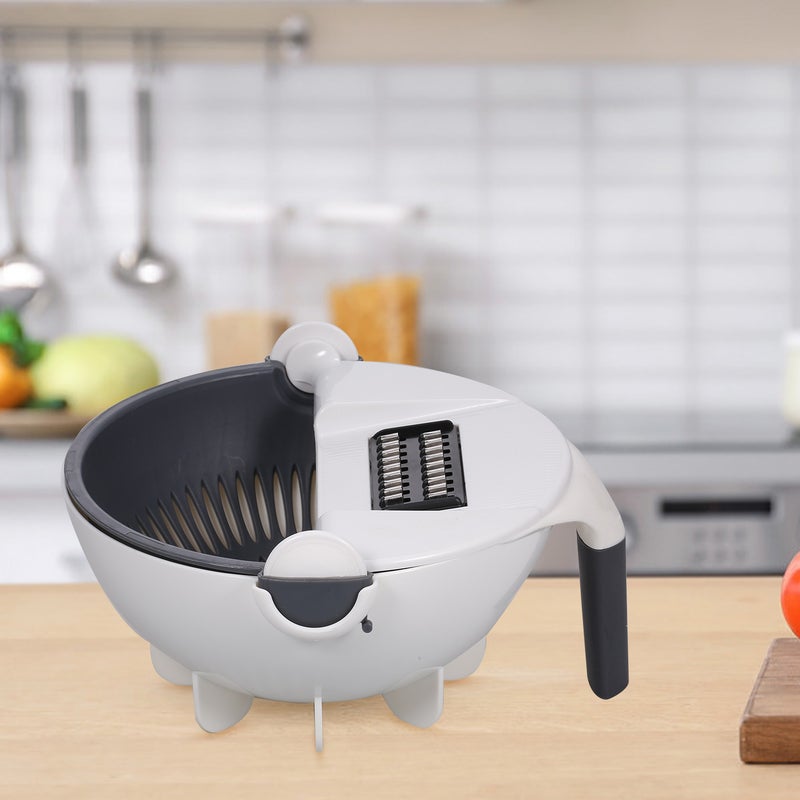 5 قاطع متعدد الوظائف قابل للتبديل مع سلة تجفيف أبيض/رمادي 23.5سم - Image 5