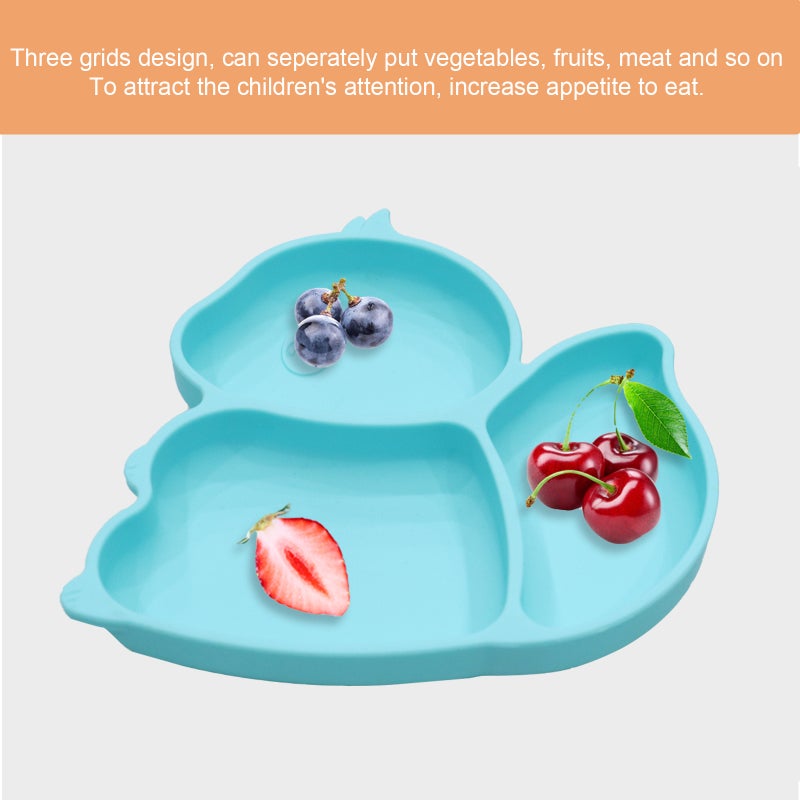 Silicone Non-Toxic BPA Free Suction Plate For Toddlers Grey 20.5cm - Image 5