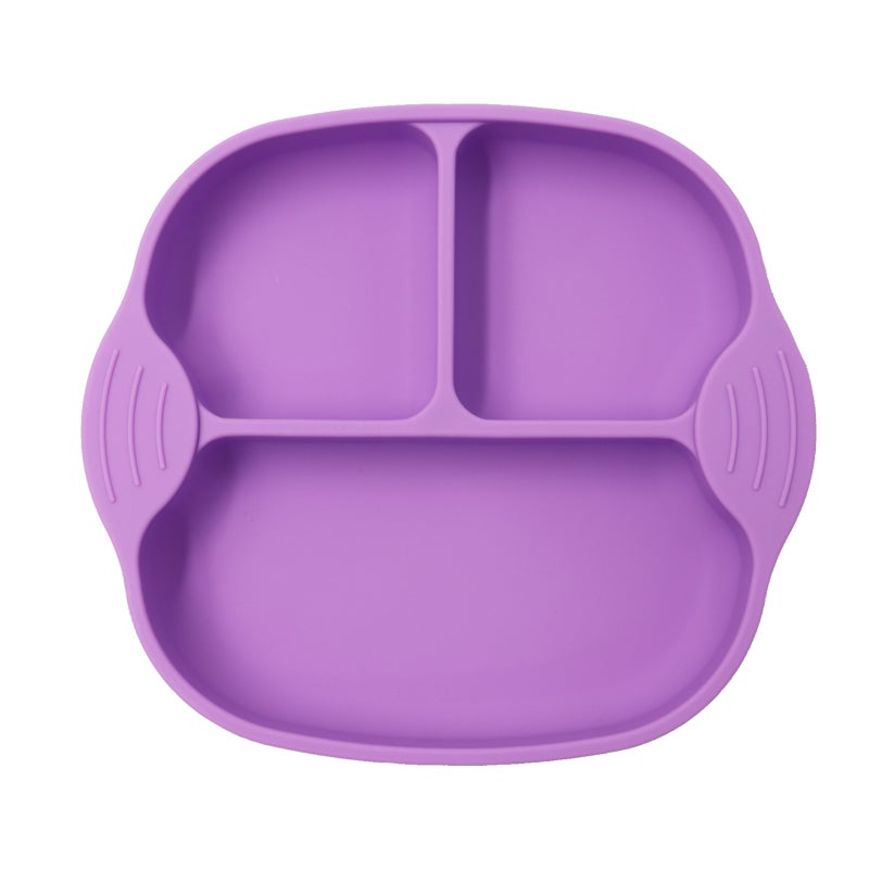 Silicone Non-Toxic BPA Free Suction Plate For Toddlers Purple 18cm - Image 2