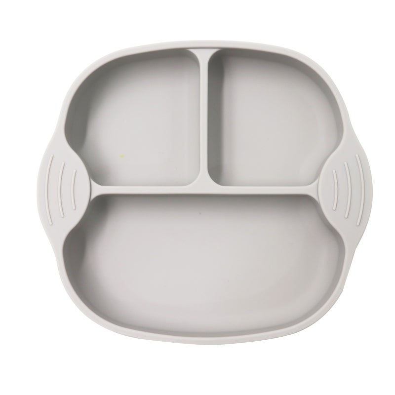 Silicone Non-Toxic BPA Free Suction Plate For Toddlers Grey 18cm - Image 2