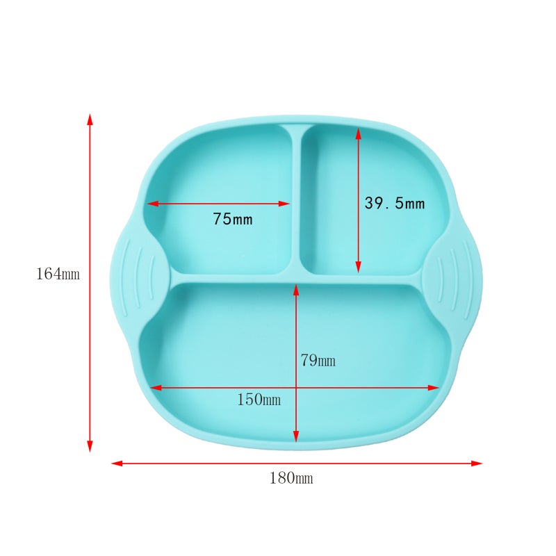 Silicone Non-Toxic BPA Free Suction Plate For Toddlers Blue 18cm - Image 5
