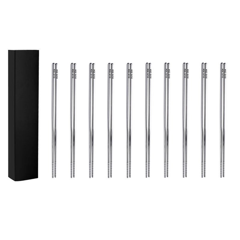 Stainless Steel Anti-Scald and Anti-Slip Chopsticks Silver 26cm  - Image 1