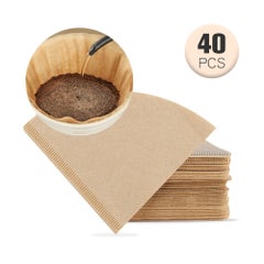 Unbleached Dripper V Shaped Coffee Filter Disposable Paper Beige 18cm