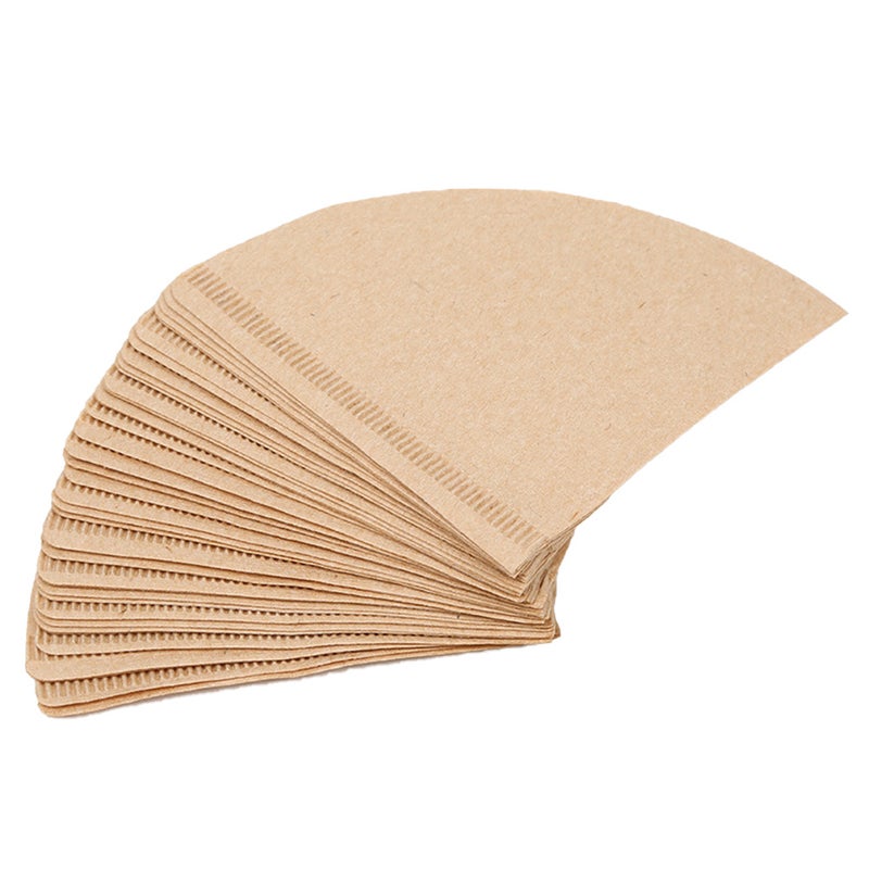 Generic - Unbleached Dripper V Shaped Coffee Filter Disposable Paper Beige 18cm - Image 1