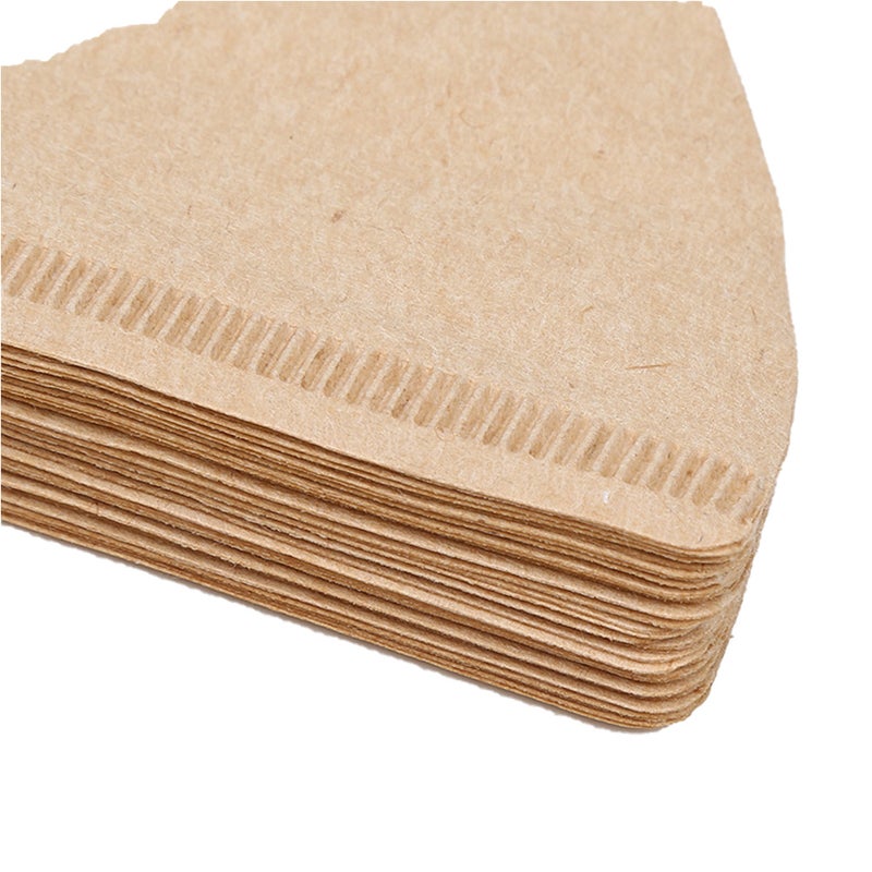 Generic - Unbleached Dripper V Shaped Coffee Filter Disposable Paper Beige 18cm - Image 1