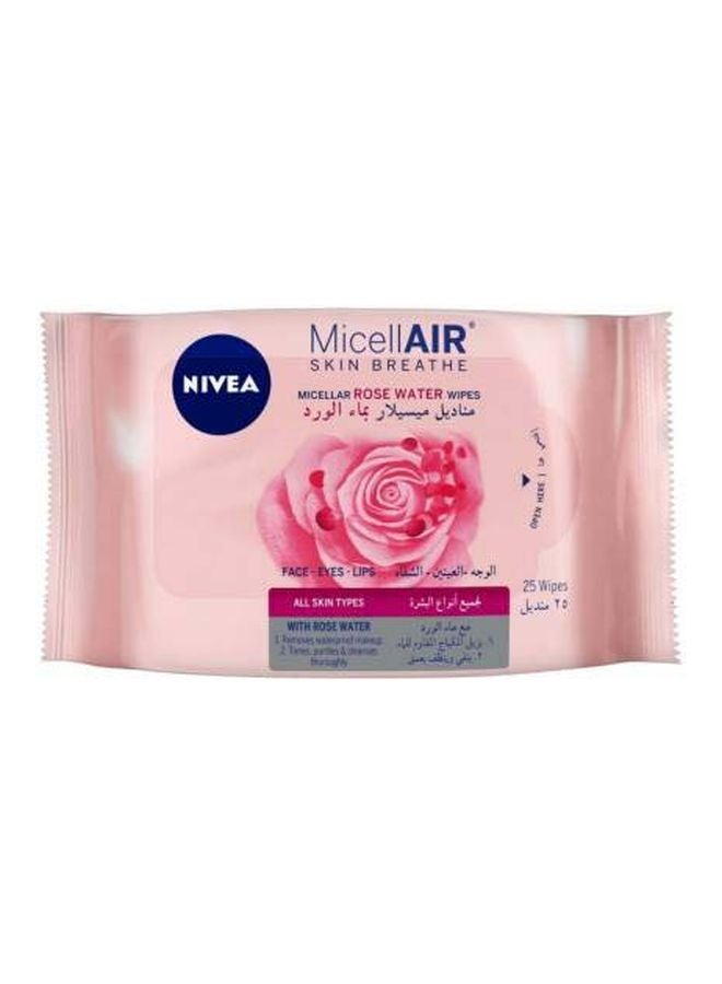 نيفيا مناديل ميسيلار بماء الورد سكين بريذ في عبوة من 25 منديل - Image 1