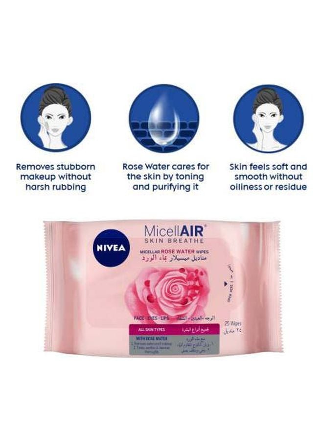 نيفيا مناديل ميسيلار بماء الورد سكين بريذ في عبوة من 25 منديل - Image 3